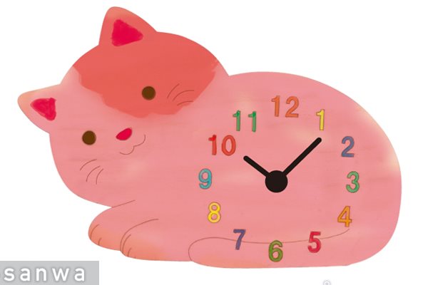 お絵描き時計ねこ
