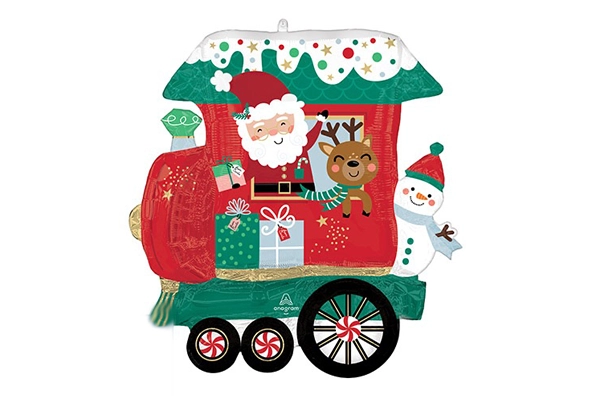 サンタトレイン風船 5枚セット