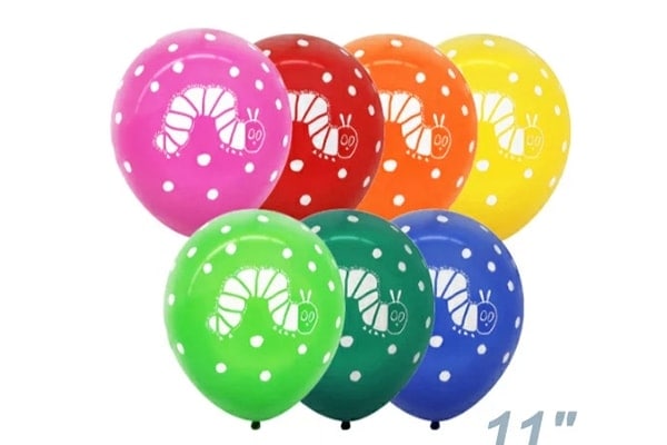 はらぺこアオムシ柄ゴム風船7色アソート50枚