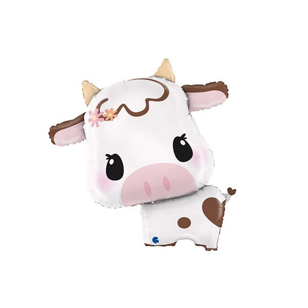 キュートカウ風船 5枚セット｜かわいいウシ型フィルムバルーン・店舗装飾やイベントに