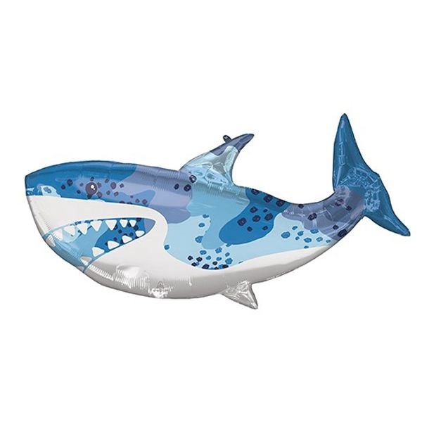 シャークバルーン｜逆止弁付き・ヘリウム対応｜吊り下げ穴付き｜96×45cm｜5枚セット
