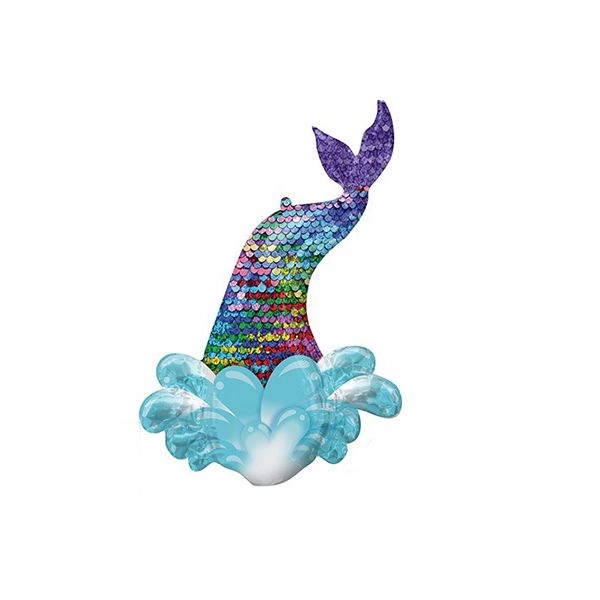 マーメイドテイル風船｜人魚のしっぽがキラリ♪海のデコレーションにぴったり｜ヘリウム対応｜5枚セット