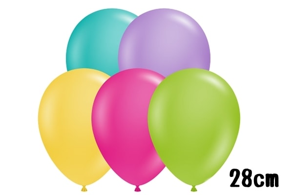 パステルカラーで明るい空間演出！11インチ（約28cm）トロピカルアソートゴム風船｜100枚セット