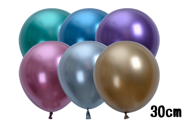シルクのような光沢が上品！12インチ（約30cm）スーパーグロウアソート 天然ゴム風船｜100枚セット