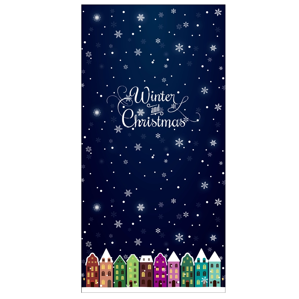 ウィンター＆クリスマスタウン タペストリー 防炎 クリスマス 壁面装飾