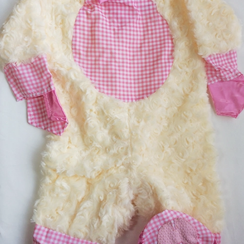 【赤ちゃんヒツジ着ぐるみ】もこもこパーマ風デザインが可愛い｜滑り止め付き＆オムツ替え簡単な羊コスチューム