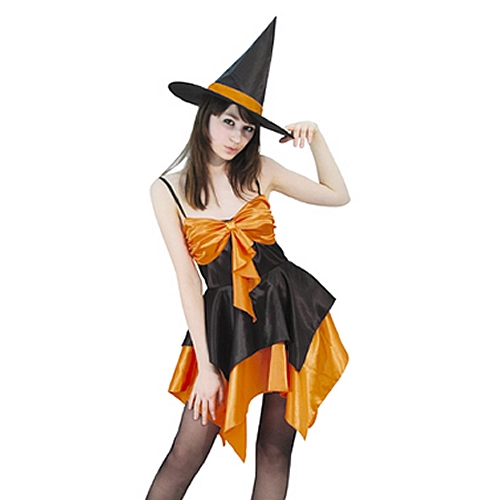 オレンジドレッシーウィッチ｜ハロウィン 魔女 衣装 レディース