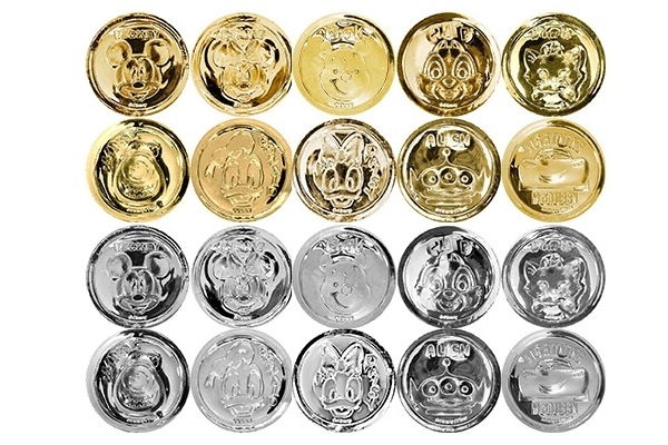 水に浮くディズニーキャラクターキラキラコイン｜ぷかぷかオールスター 全20種｜水に浮くコイン 縁日すくい 景品向け