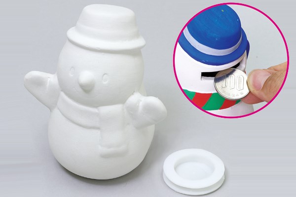 陶器の絵描きスノーマン貯金箱｜イベント用品販促ZERO
