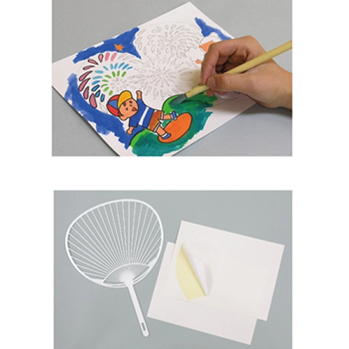 貼るだけ簡単！手作り応援うちわ工作キット｜うちわ型シール付き・デコボコにならない