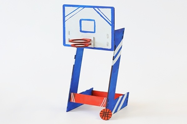 バスケットボールゲーム工作キット｜発射台付きで遊べる知育おもちゃクラフト