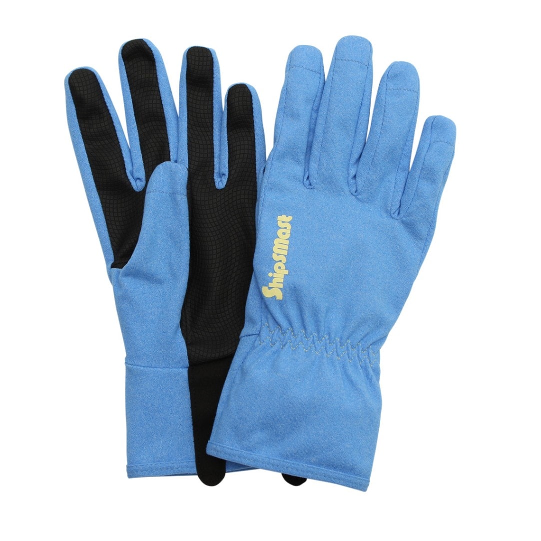 UVカットグローブ 5本指 ソリッド【ブルー】