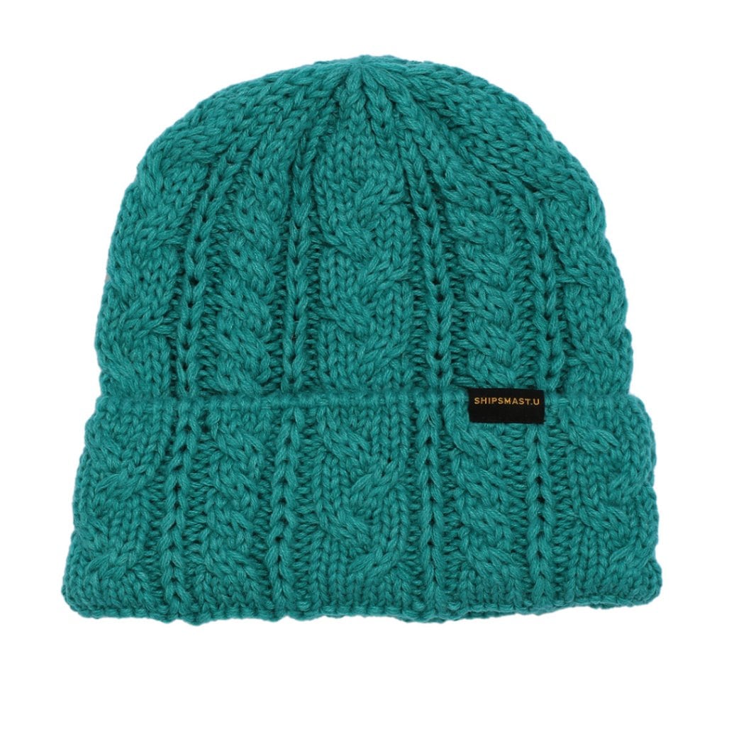 ケーブルニットキャップ【グリーン】