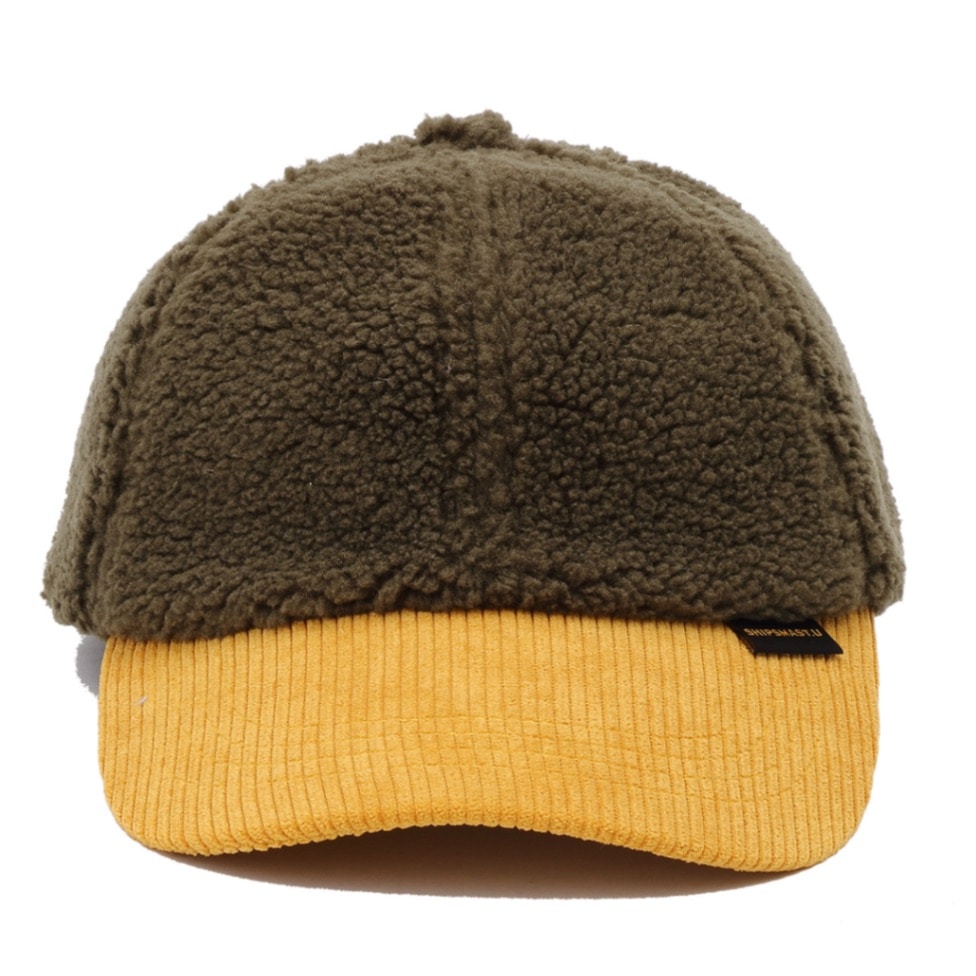 ボア×コーデュロイキャップ【カーキ×からし】