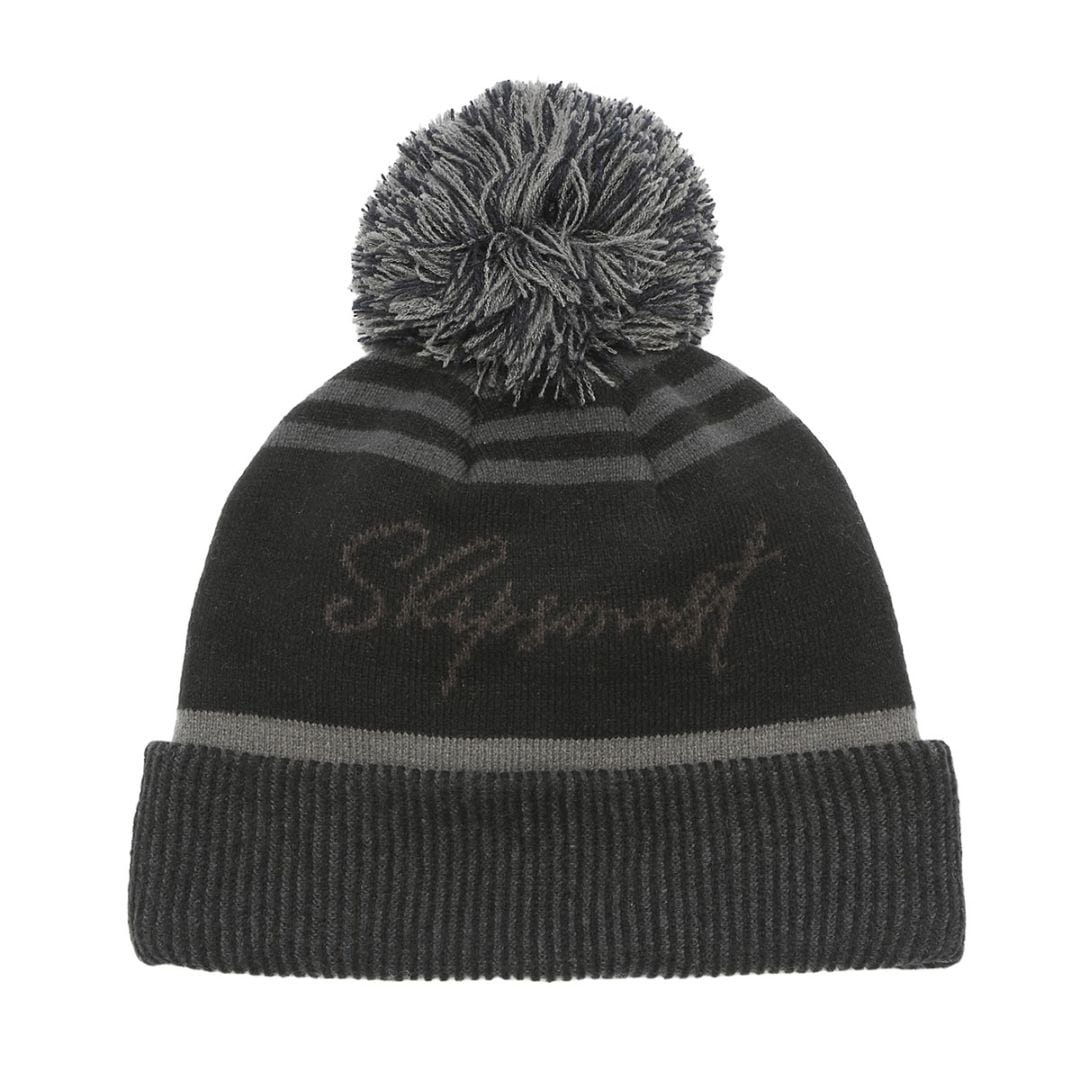 ポンポンロゴビーニー【ブラック】