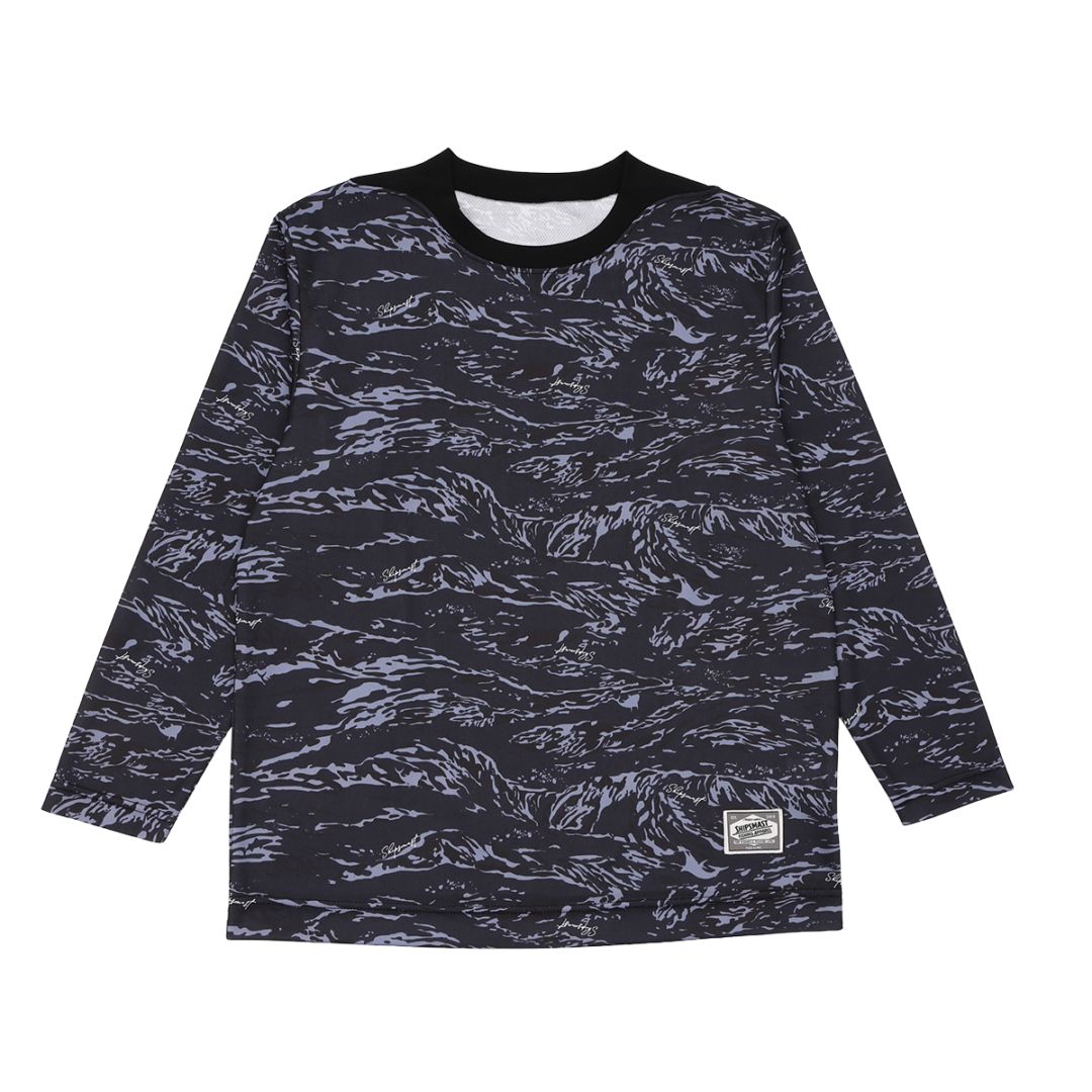 Fish Camo Dry ロングTシャツ【ブラック】