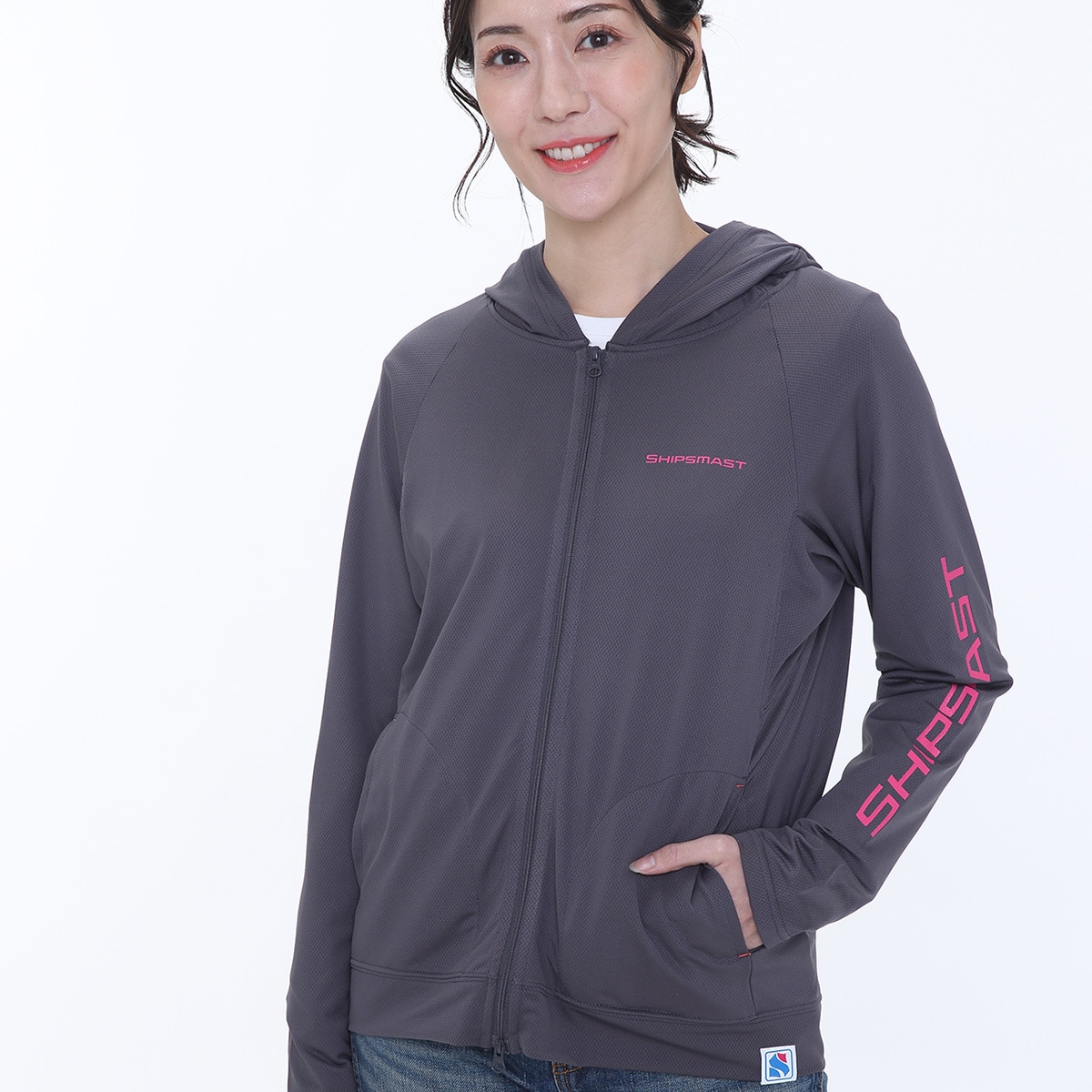 2WAYフードUVカットパーカー【チャコール】