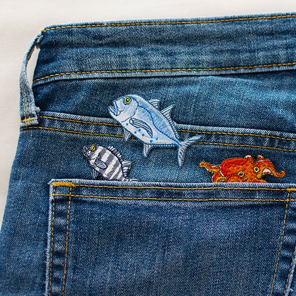 アイロンアップリケ イサキ