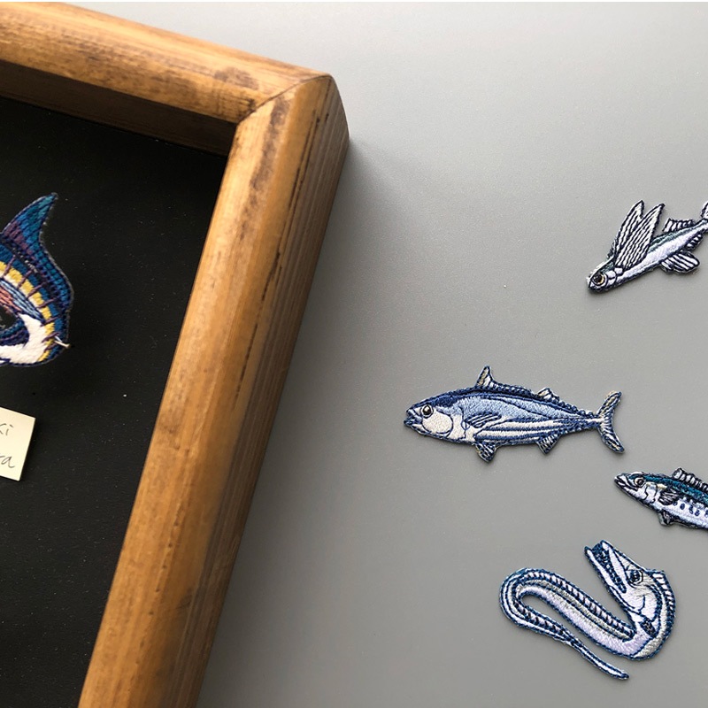 アイロンアップリケ イサキ