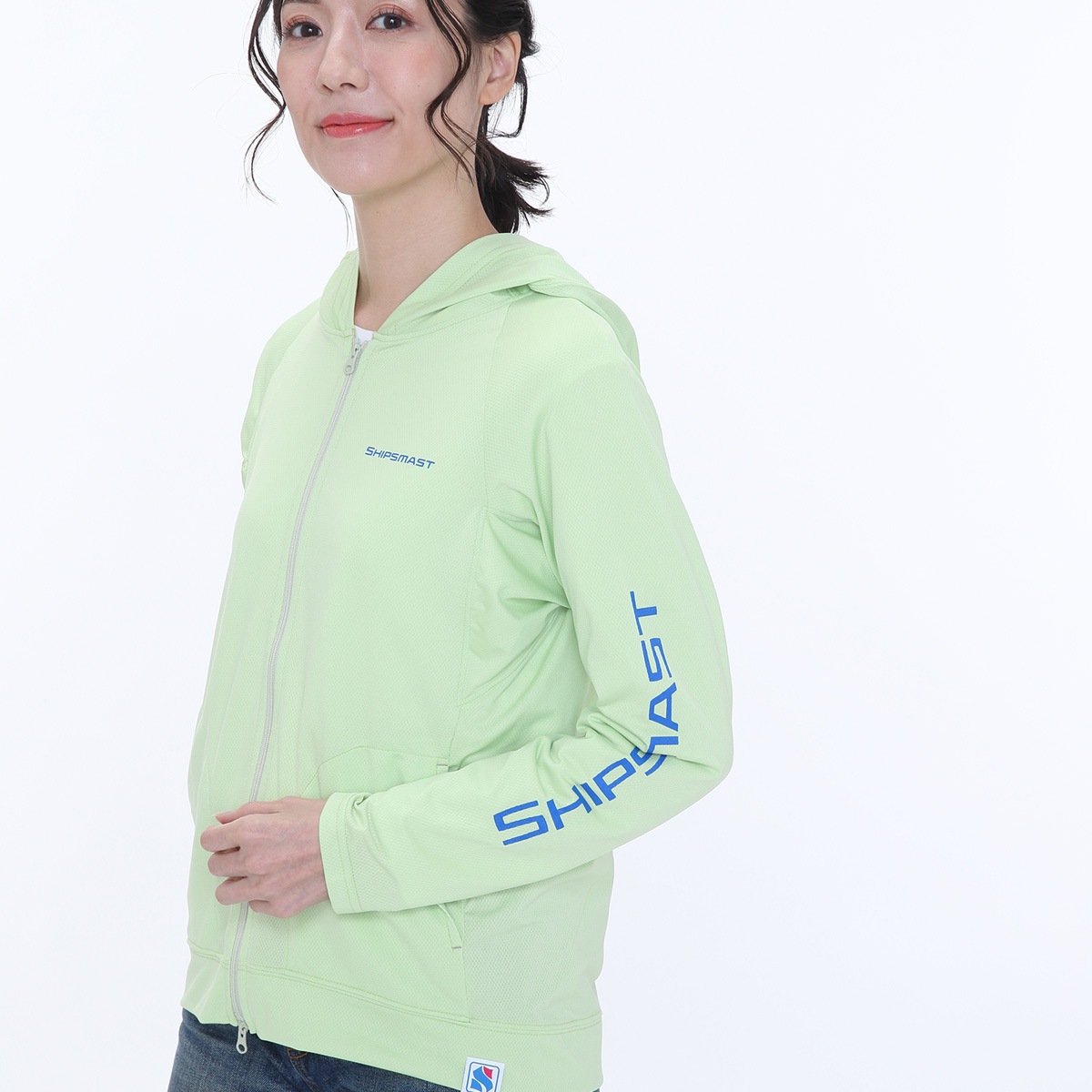 2WAYフードUVカットパーカー【グリーン】