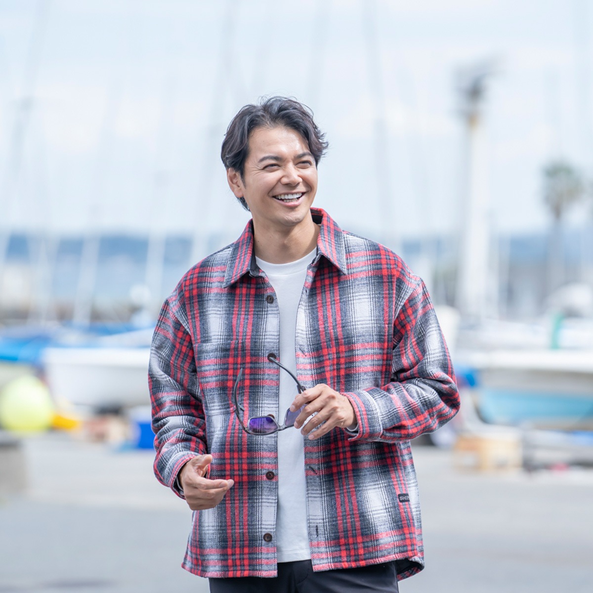 中綿シャツジャケット【レッド】