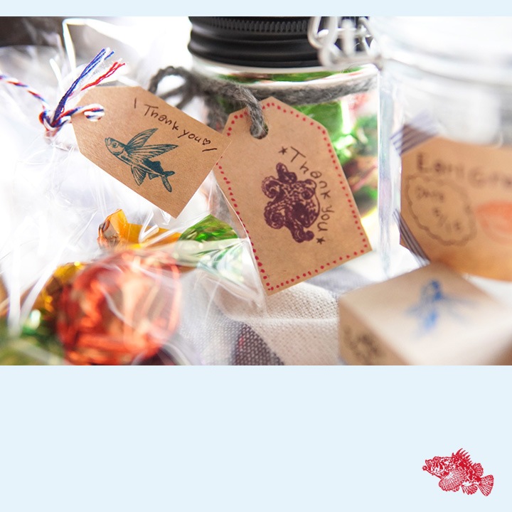 釣魚スタンプ UO-PON! アジ（ブルー）