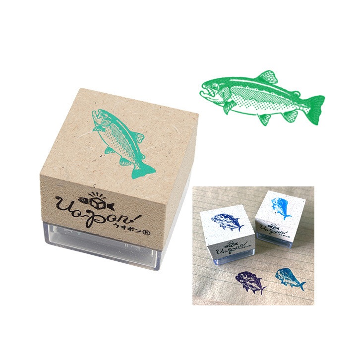 釣魚スタンプ UO-PON! ニジマス(グリーン)