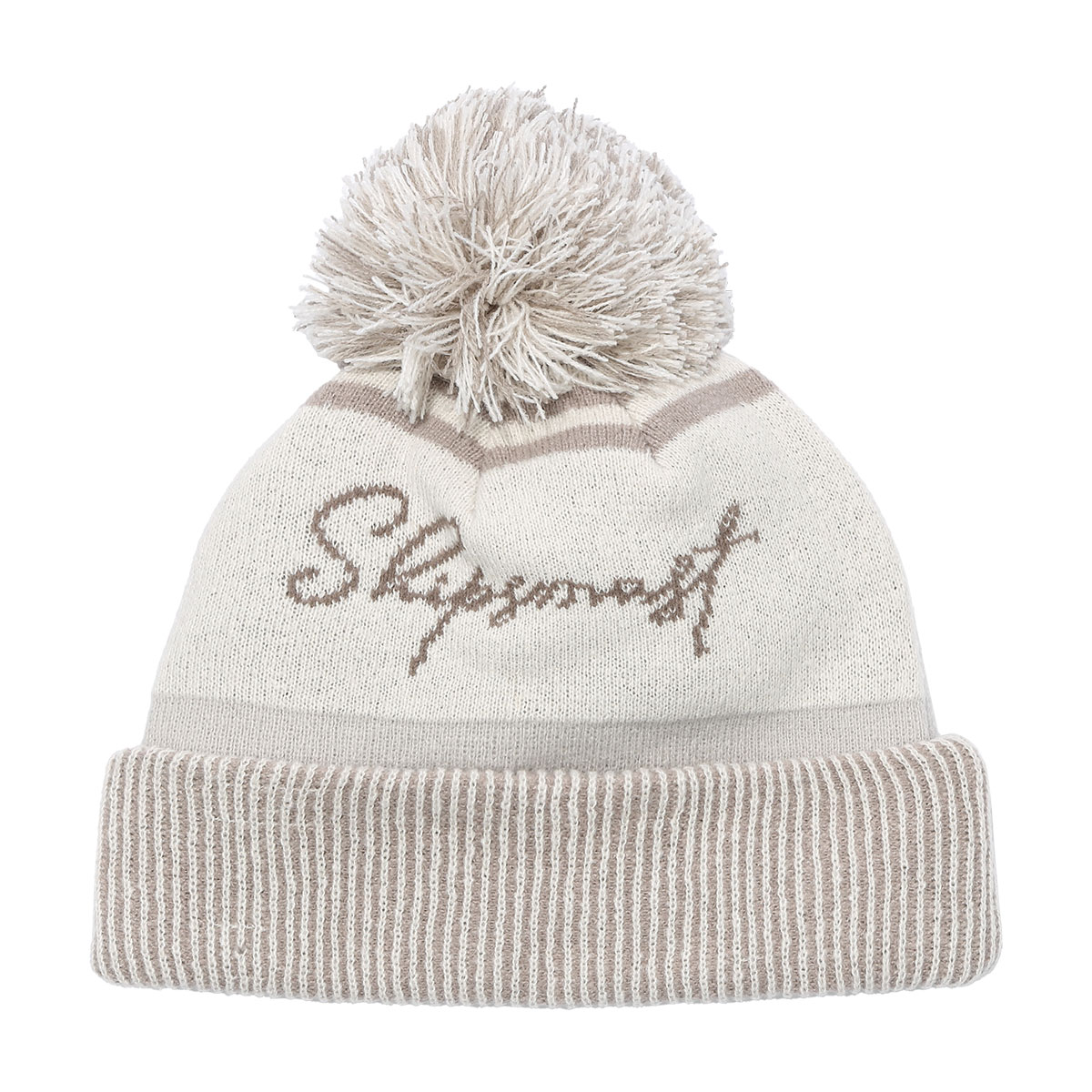 ポンポンロゴビーニー【ベージュ】