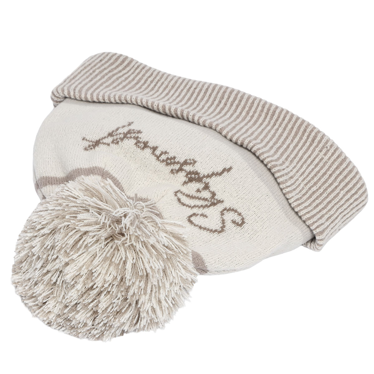 ポンポンロゴビーニー【ベージュ】