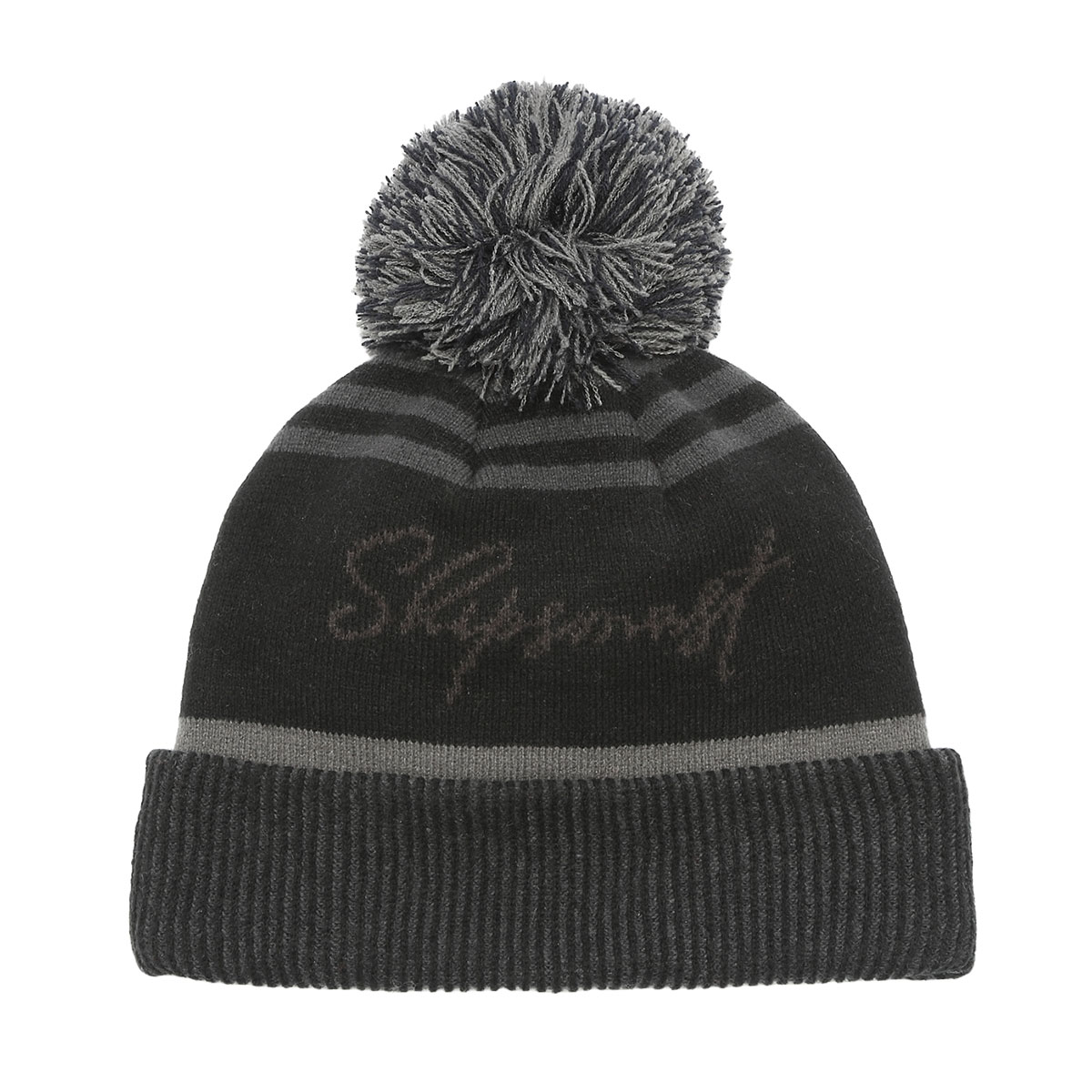 ポンポンロゴビーニー【ブラック】