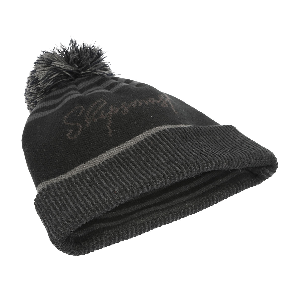 ポンポンロゴビーニー【ブラック】