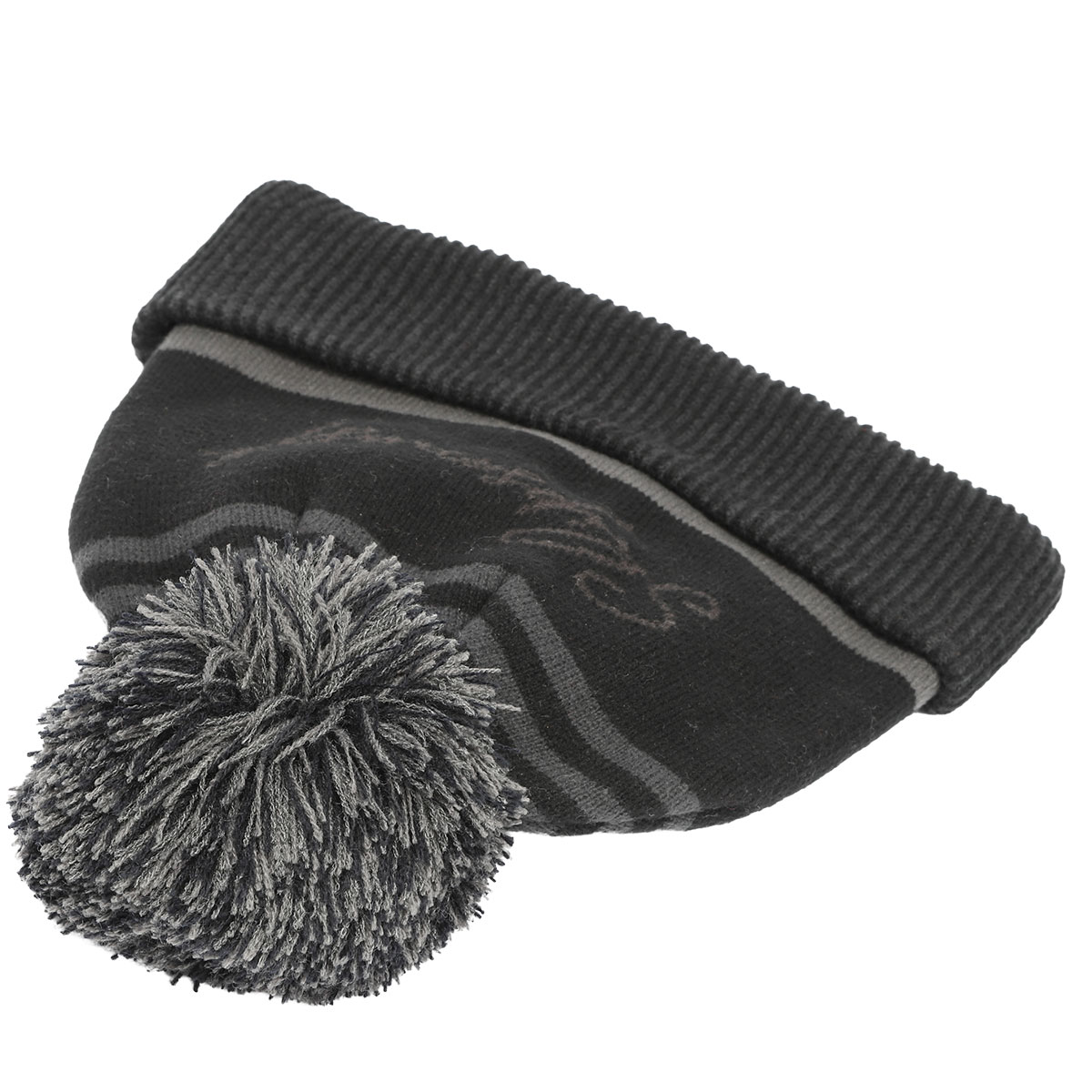 ポンポンロゴビーニー【ブラック】