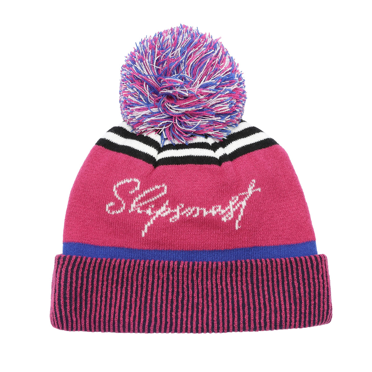 ポンポンロゴビーニー【マゼンタ】