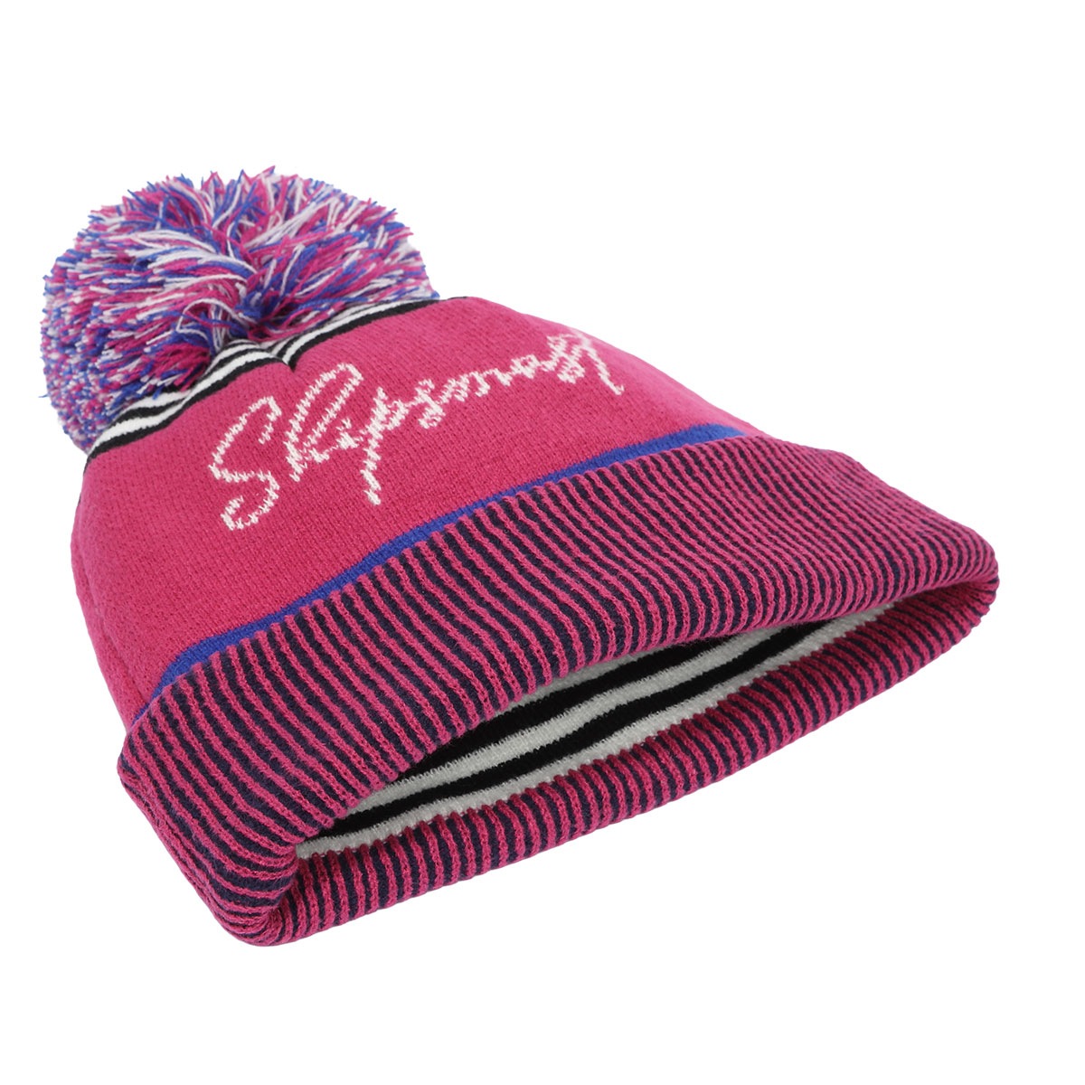 ポンポンロゴビーニー【マゼンタ】