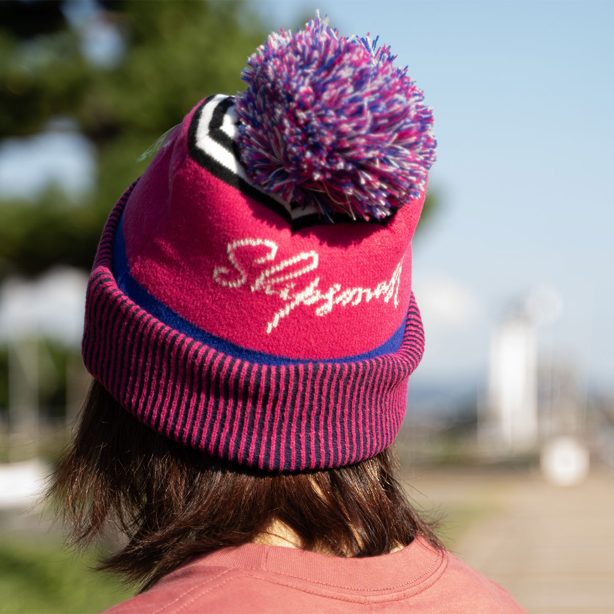 ポンポンロゴビーニー【マゼンタ】