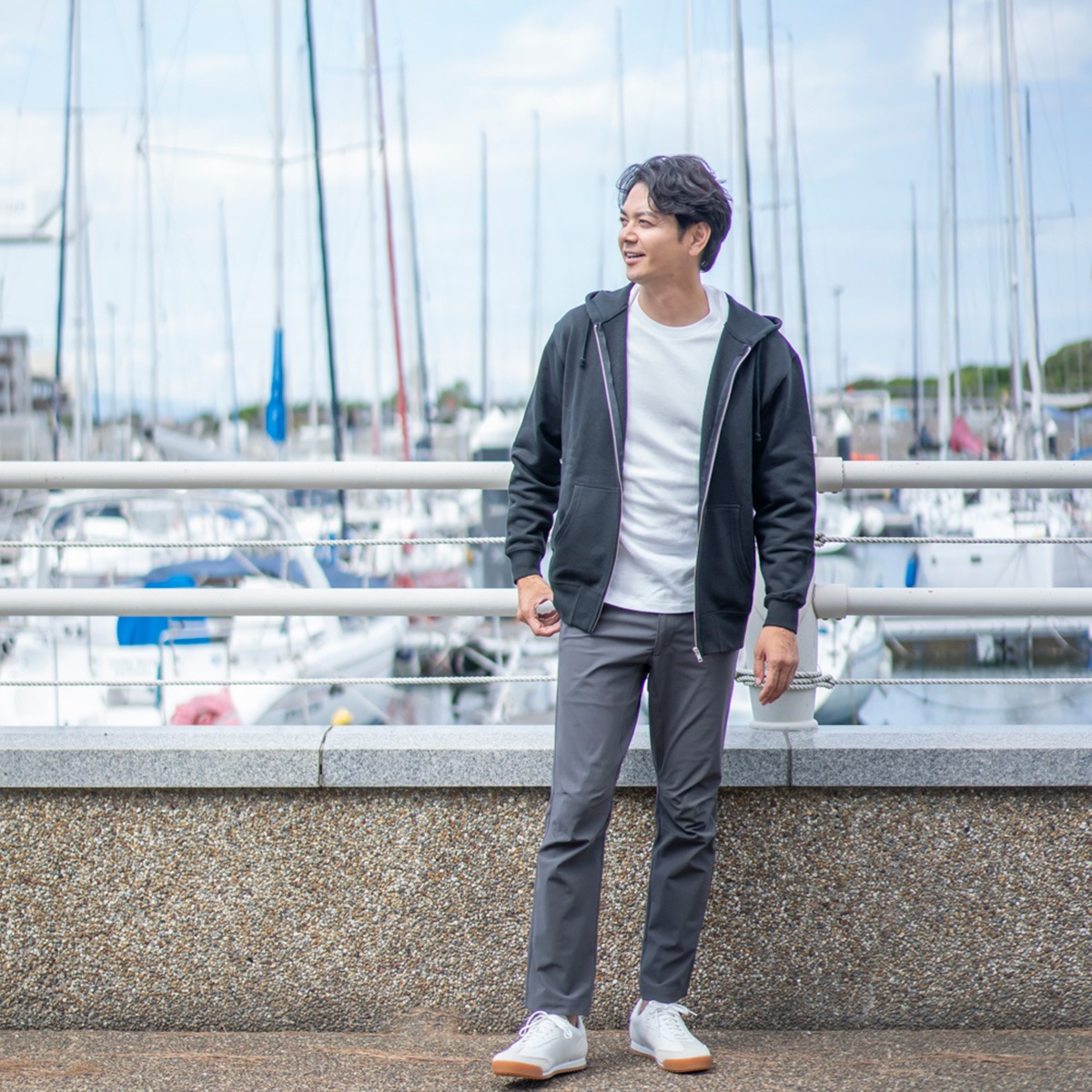 .U ユーティリティパンツ ストレート【チャコール】