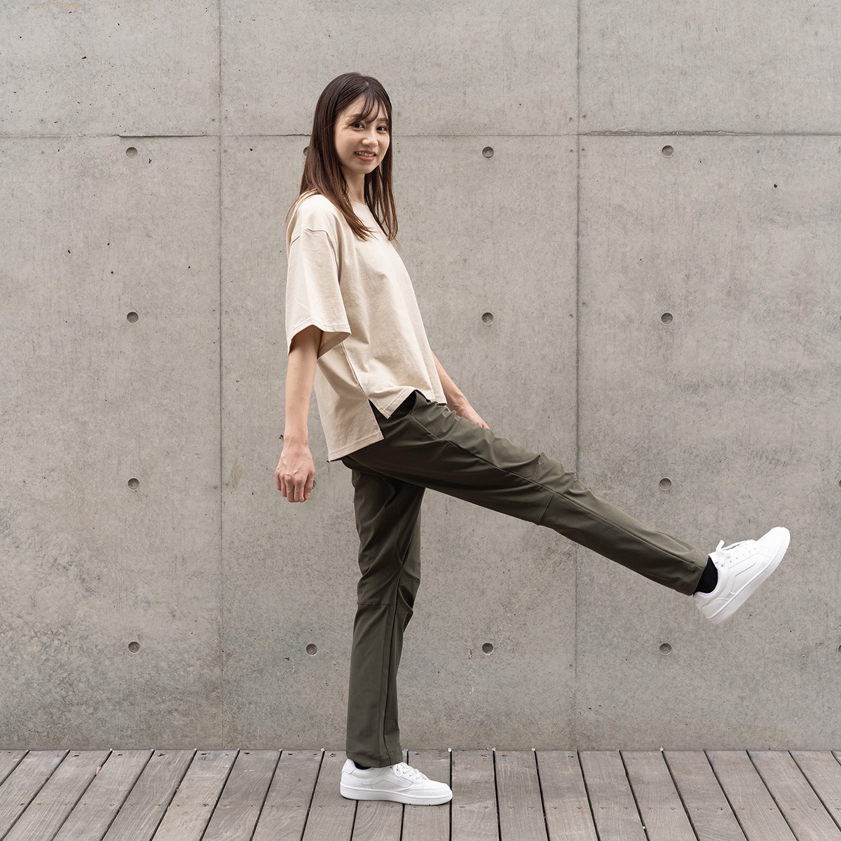 ユーティリティパンツ ストレート【カーキ】