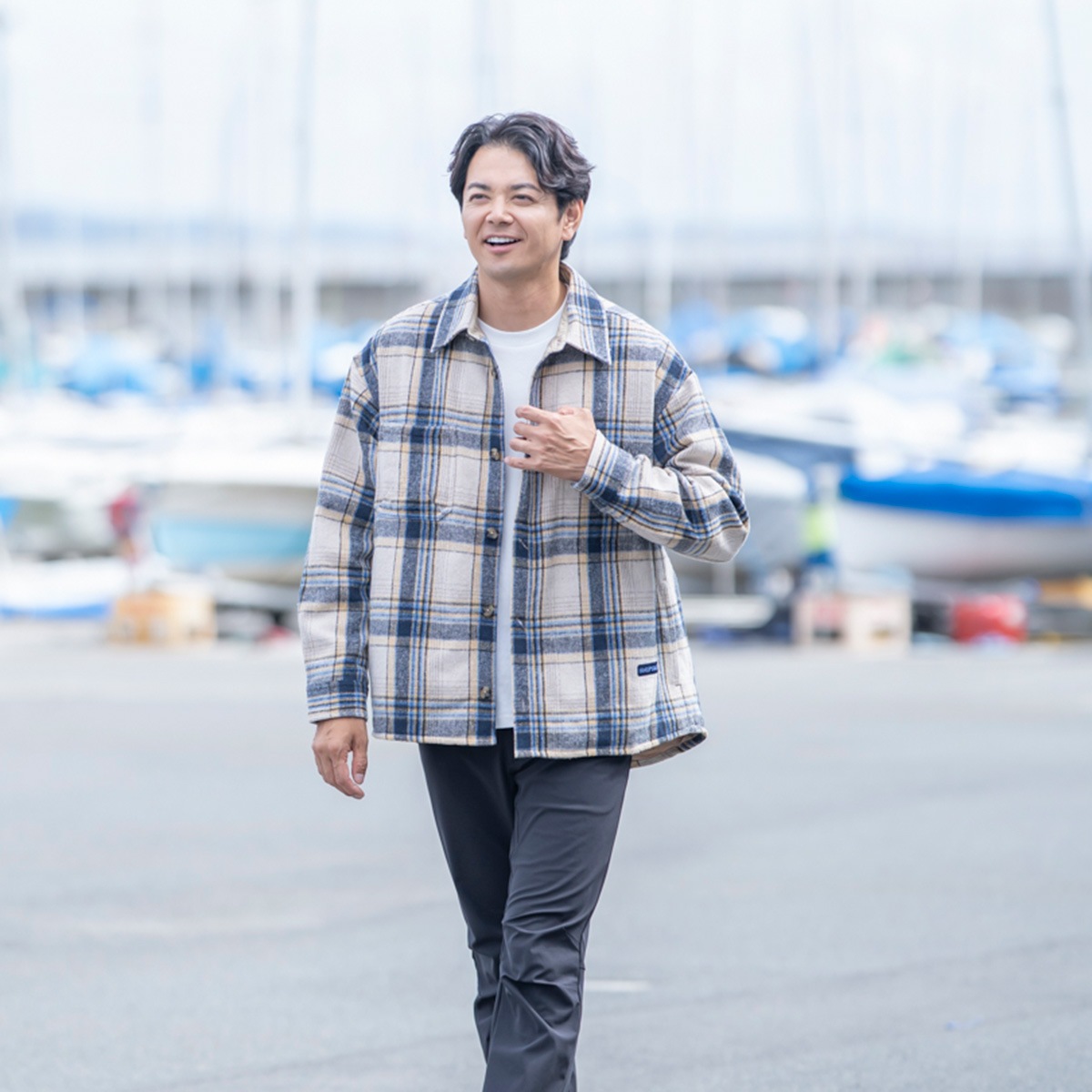 中綿シャツジャケット【ネイビー】