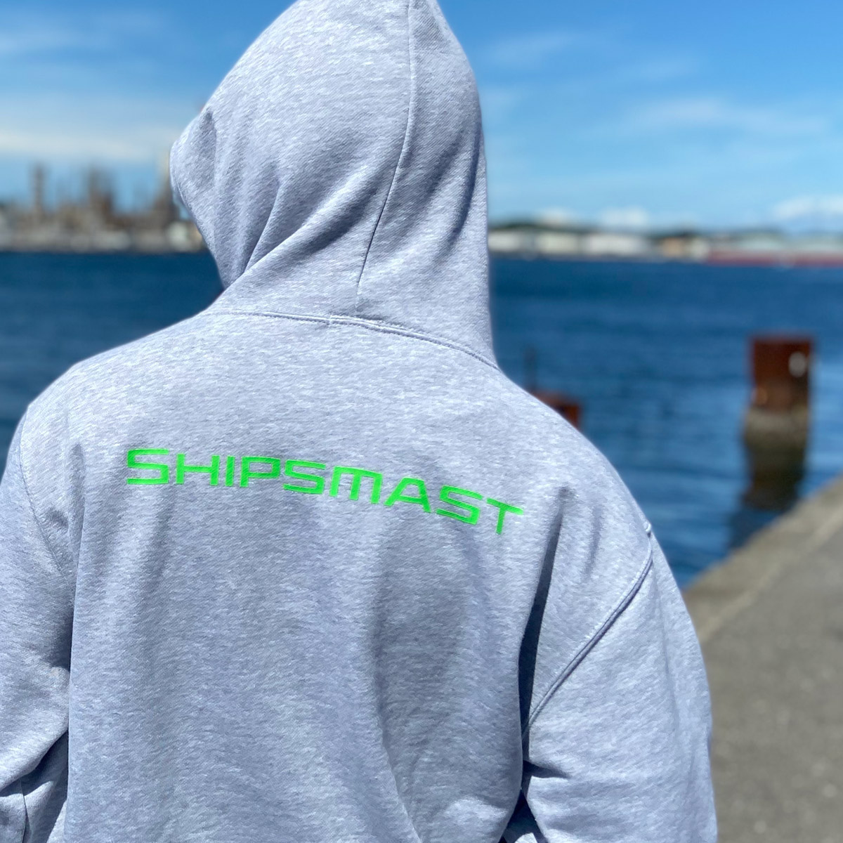 Shipsmastロゴフーディー【グレー×グリーン】