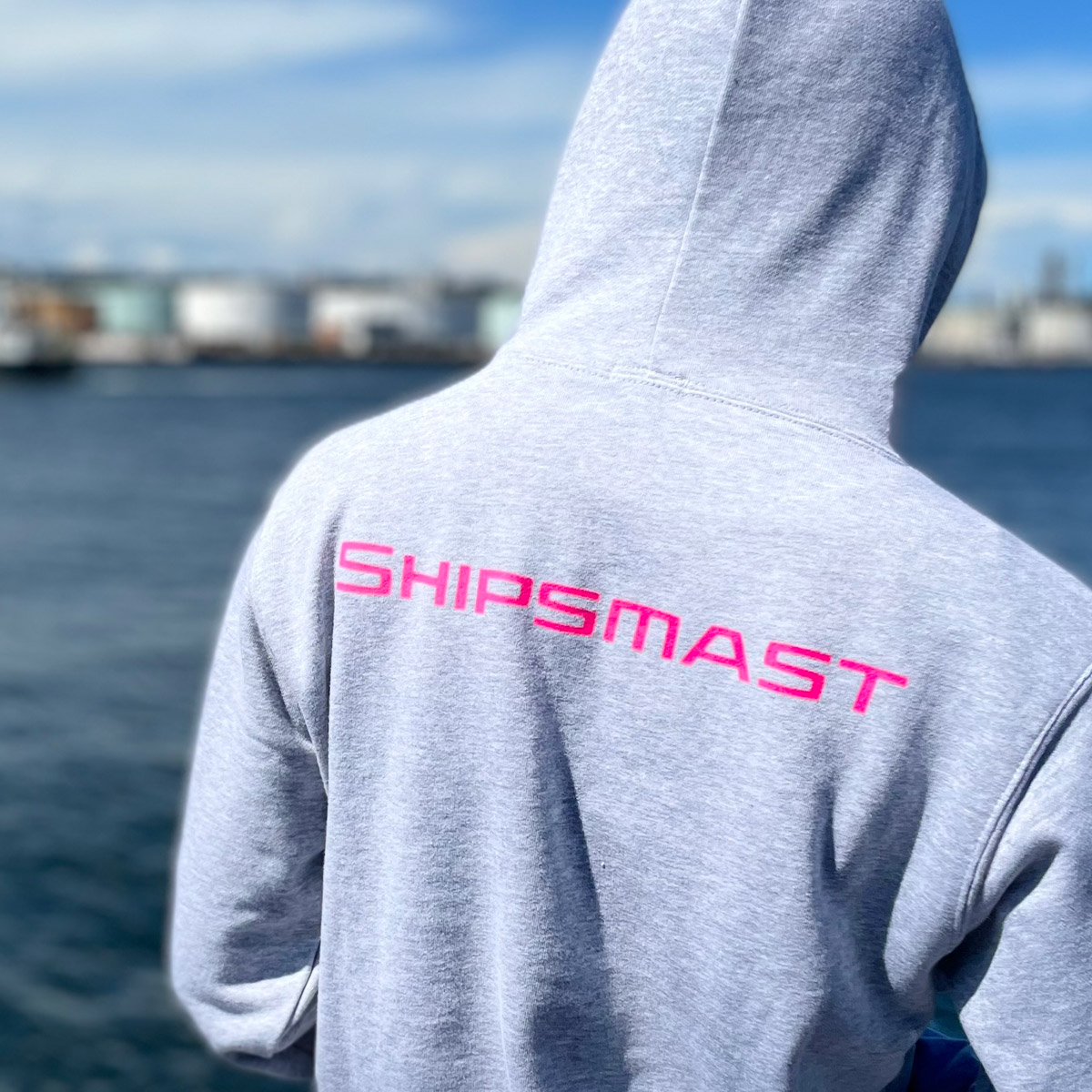 Shipsmastロゴフーディー【グレー×ピンク】