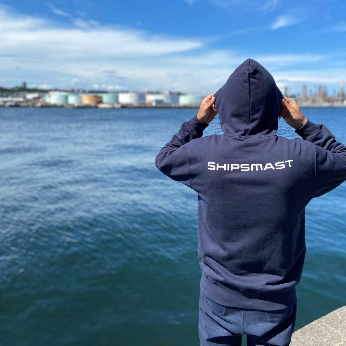 Shipsmastロゴフーディー【ネイビー×グロー】