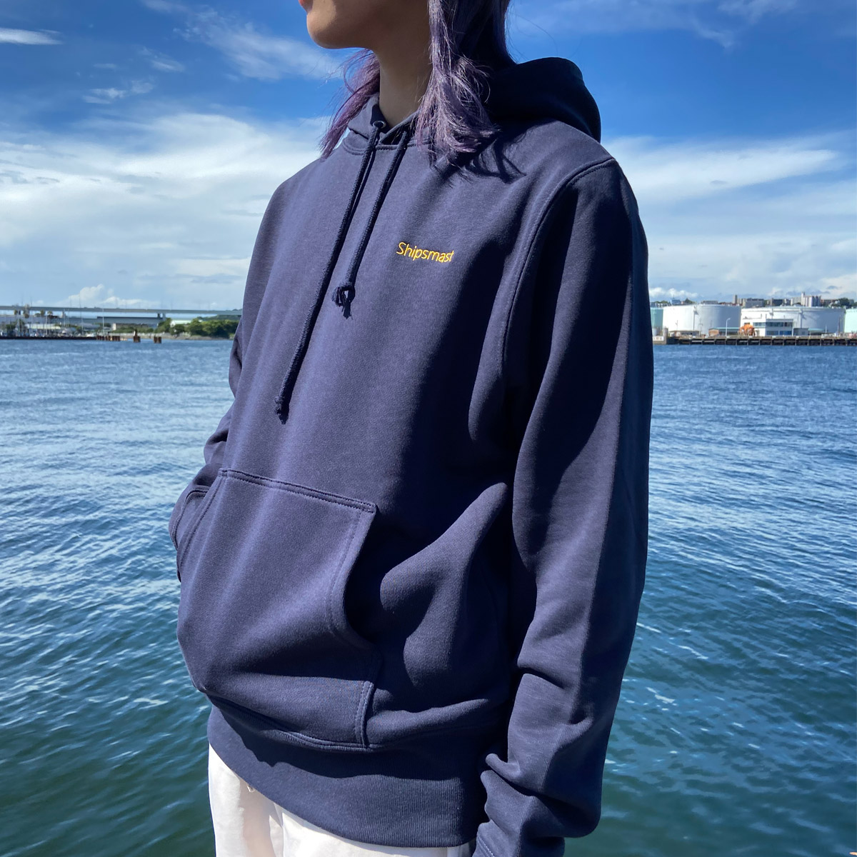 Shipsmastロゴフーディー【ネイビー×イエロー】