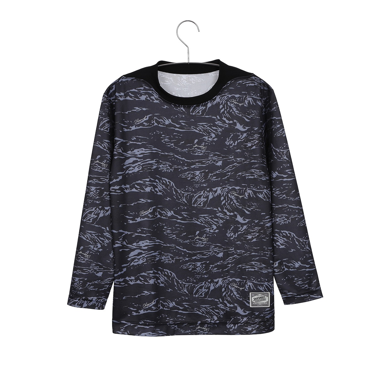 Fish Camo Dry ロングTシャツ【ブラック】