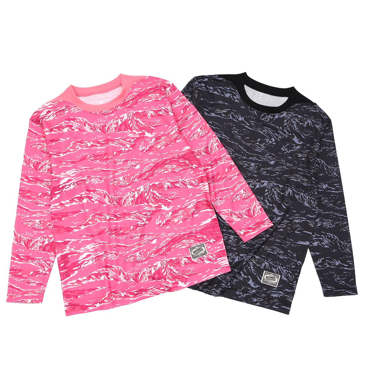 Fish Camo Dry ロングTシャツ【ブラック】