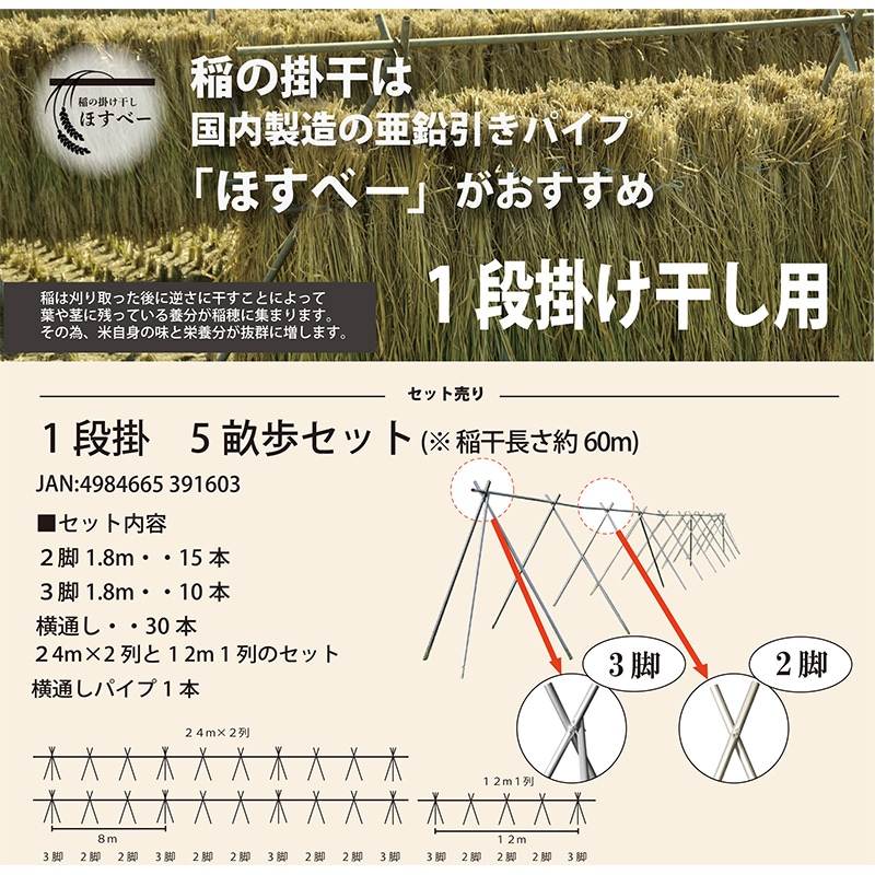 プラスワイズ本店｜ほすべー 1段掛 5畝歩用 はざセット 南栄工業 稲