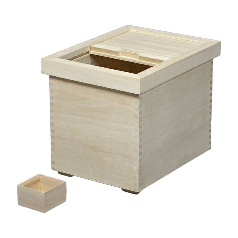 米びつ 桐 10kg 桐製米びつ 桐製一合マス付 DX-10 27×36cm (取外し式フタ) 米 米櫃 日本製 桐 ナガノ産業 代引不可