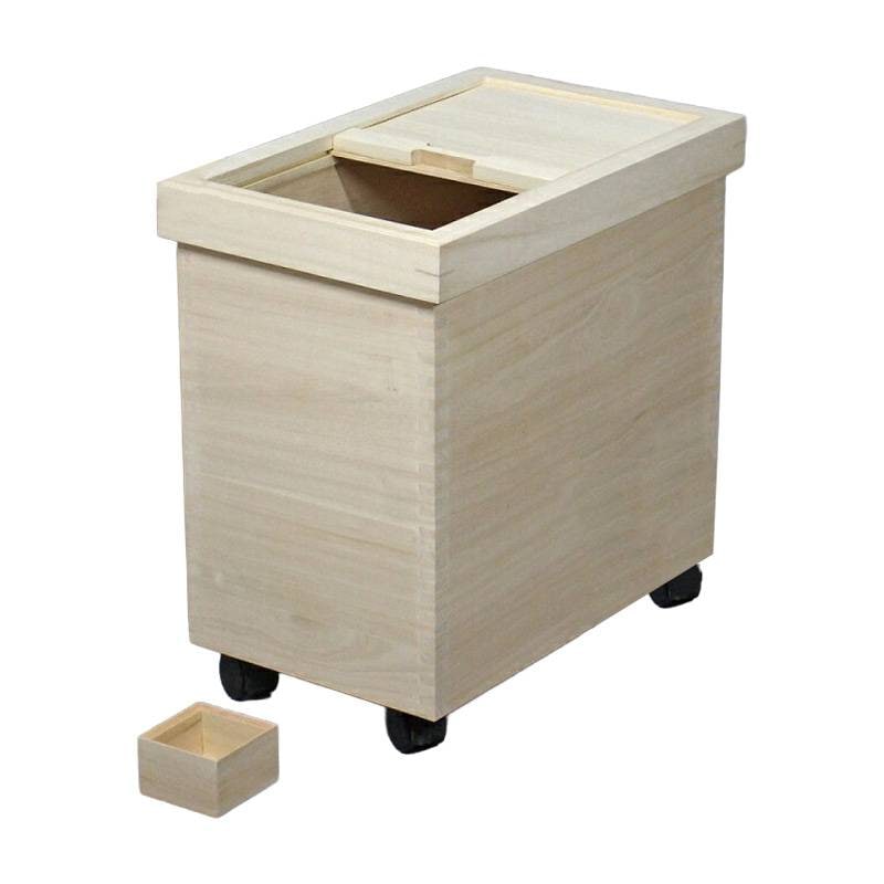 米びつ 桐 20kg 桐製米びつ 桐製一合マス付 DX-20 27×43cm (取外し式フタ キャスター付き) 米 米櫃 日本製 桐 ナガノ産業 代引不可