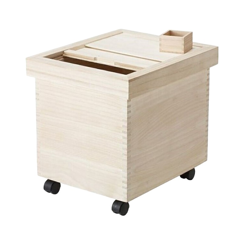 米びつ 桐 30kg 桐製米びつ 桐製一合マス付 DX-30 39×47cm (取外し式フタ キャスター付き) 米 米櫃 日本製 桐 ナガノ産業 代引不可