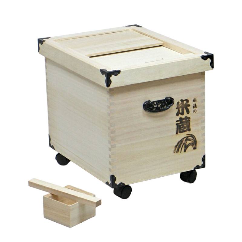米びつ 桐 10kg 越後の米蔵 GL-10 27×36cm (取外し式フタ キャスター付き) 米 米櫃 日本製 桐 ナガノ産業 代引不可