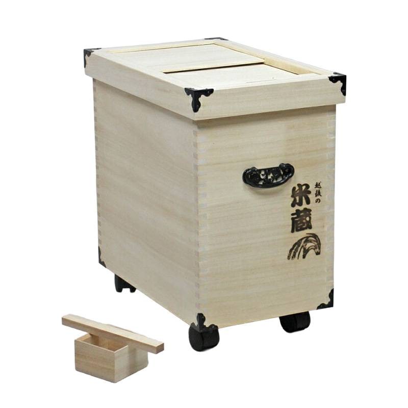 米びつ 桐 20kg 越後の米蔵 GL-20 27×43cm (取外し式フタ キャスター付き) 米 米櫃 日本製 桐 ナガノ産業 代引不可